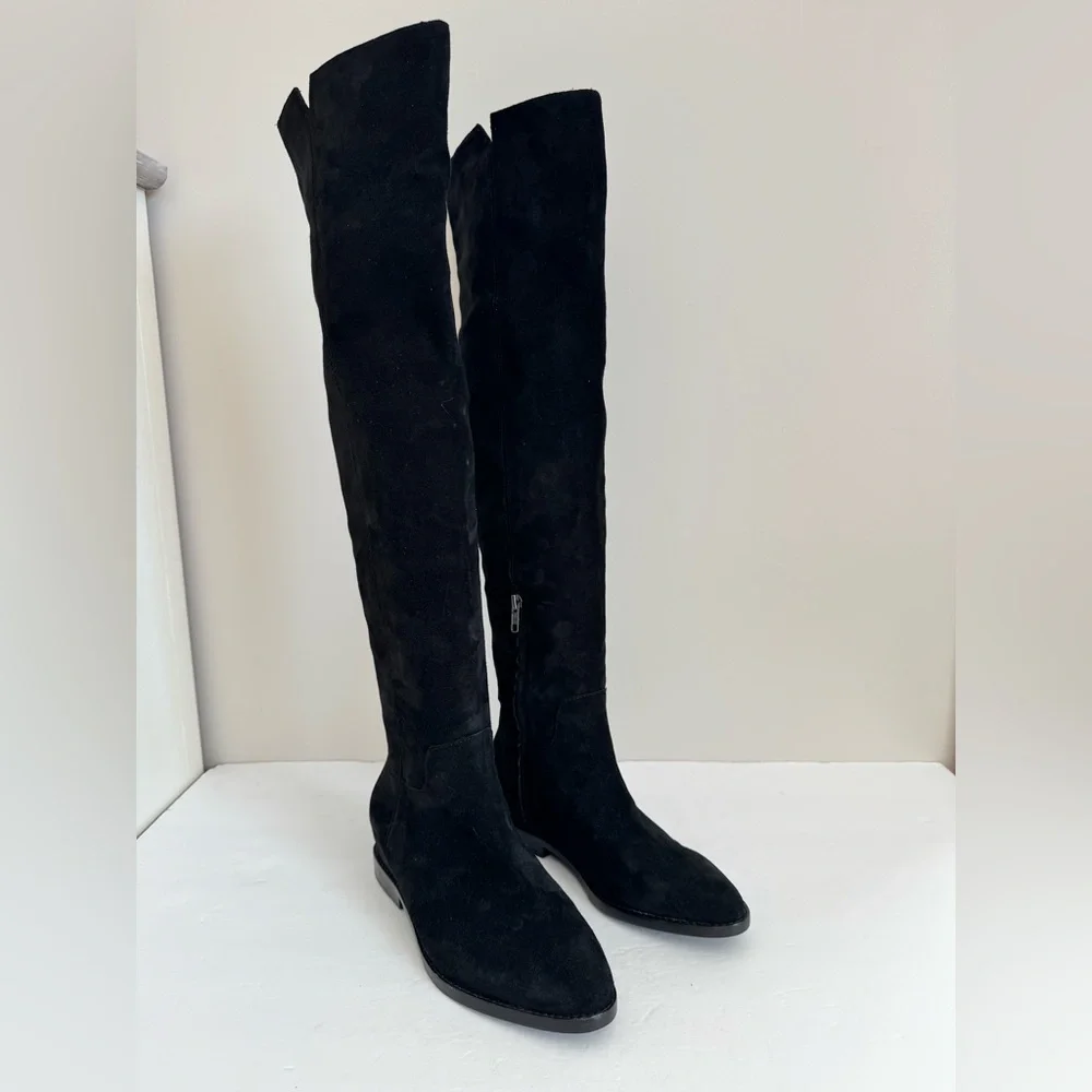 Ash Tall Jess Suede Over-the-Knee Boots in Black size 38 US 7.5-8